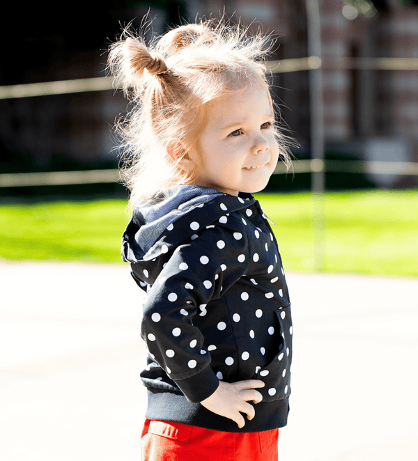 A GIRL HOODIE POLKA DOT TULLE-LINED - Little Betty