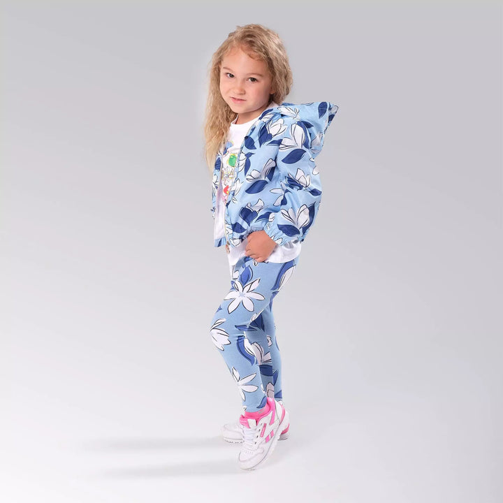 BLUE FLOWER FUN RUFFLE TODDLER GIRL RAINCOAT - Little Betty