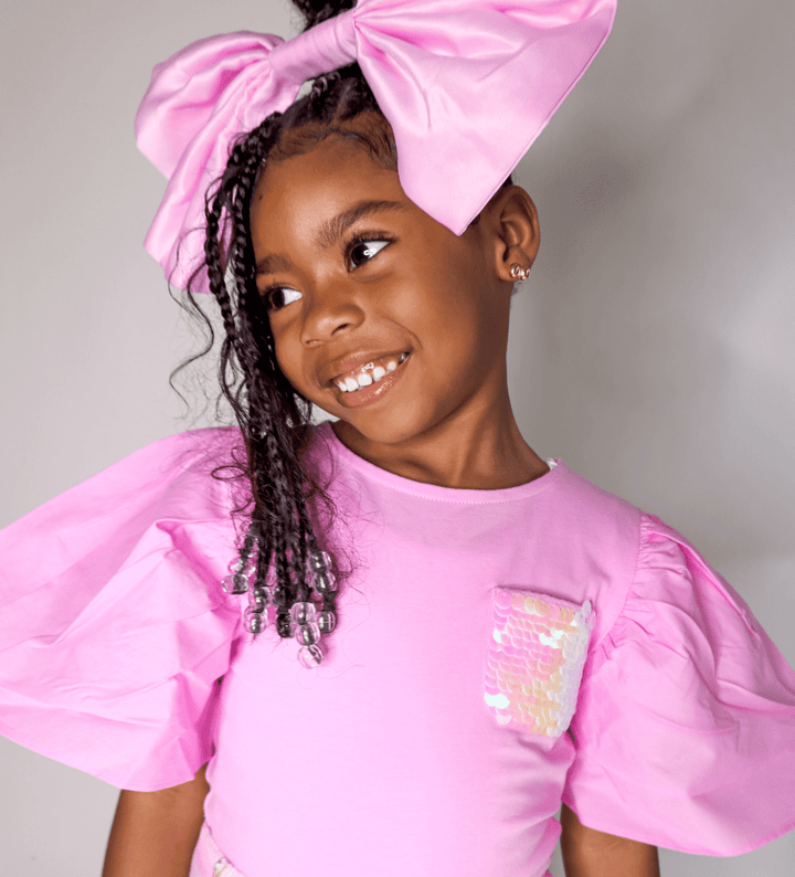 CHIC FLARED SLEEVE SEQUIN GIRLS TEE - Little Betty