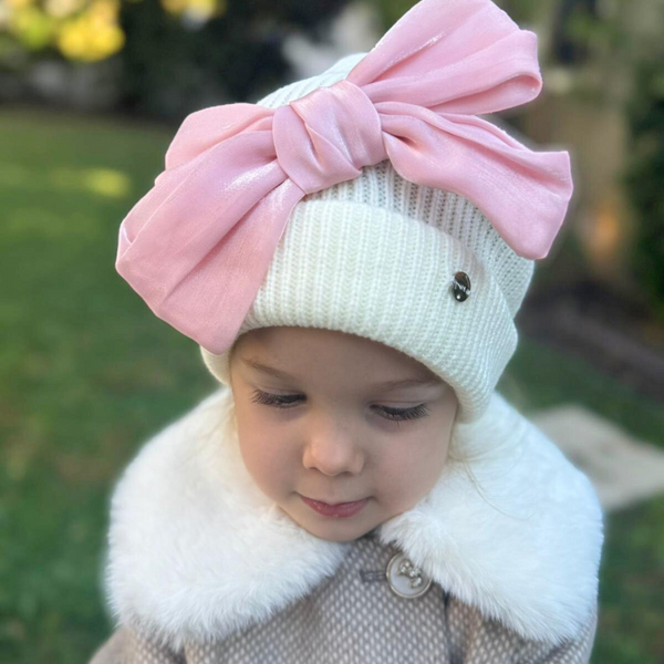 ELEGANT BOW BEANIE - GIRLS HATS - Little Betty