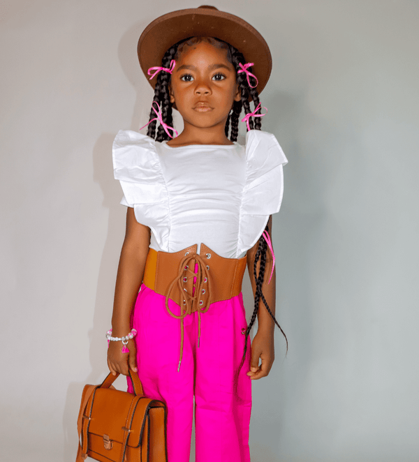 ELEGANT GIRLS BODYSUIT WITH RUFFLE SLEEVES - Little Betty