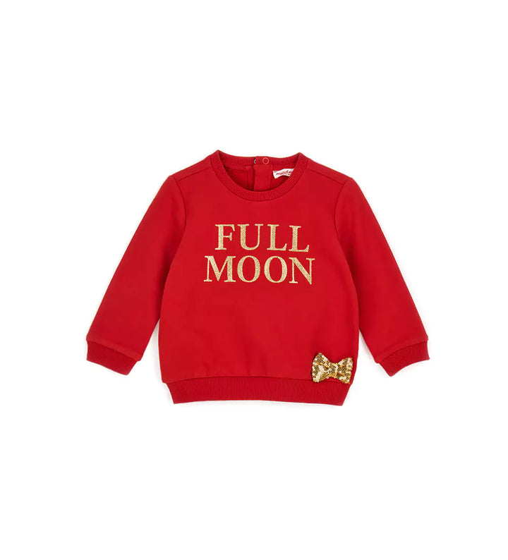 FULL MOON BABY GIRL SWEATSHIRT WITH GLITTER - Little Betty