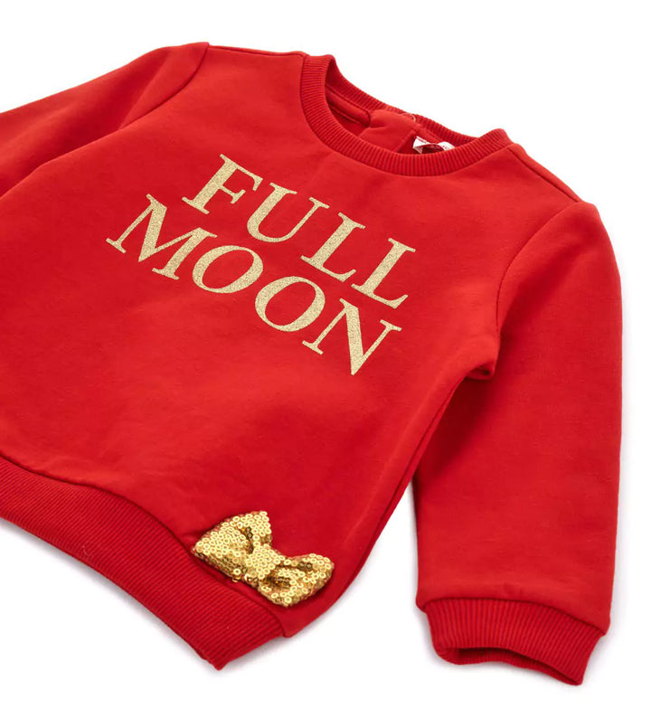 FULL MOON BABY GIRL SWEATSHIRT WITH GLITTER - Little Betty
