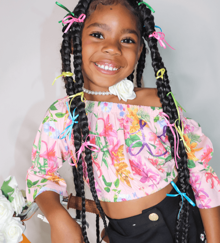 GLAM FIT 3/4 SLEEVE CROP TOP FOR GIRLS - Little Betty
