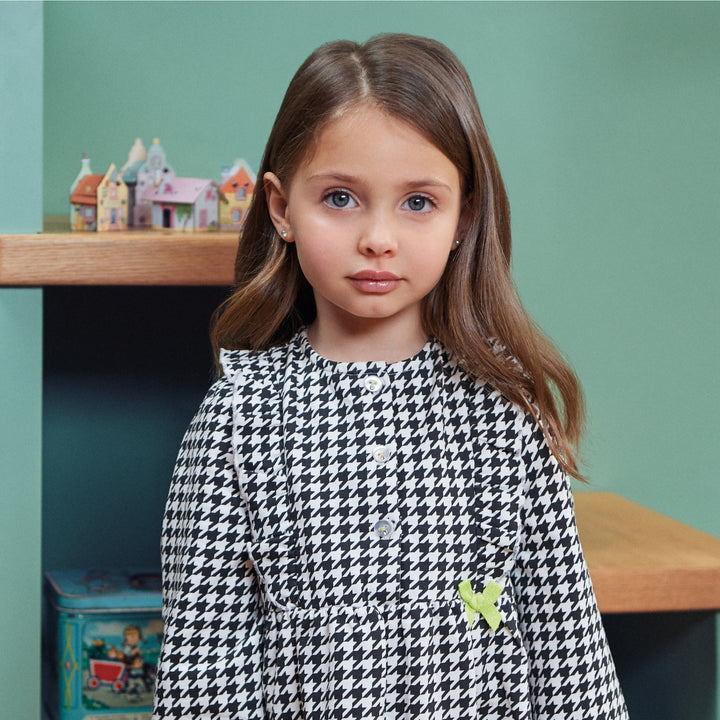GLAM FLOUNCE STRETCH TODDLER GIRL LONG SLEEVE DRESS - Little Betty