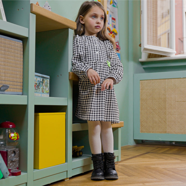 GLAM FLOUNCE STRETCH TODDLER GIRL LONG SLEEVE DRESS - Little Betty