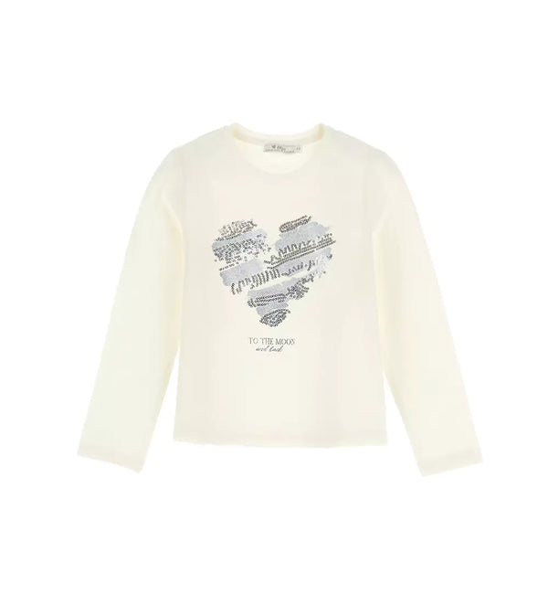 HEARTFELT GLAM STRETCHY TEE - GIRLS LONG SLEEVE SHIRTS - Little Betty
