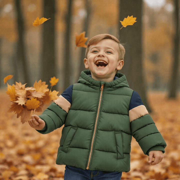 MIDI ZIP UP HOODED TODDLER BOY COAT - Little Betty