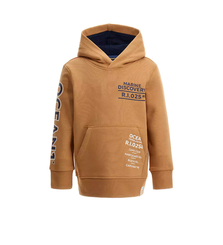 OCEAN 1 CONTRAST LINED KANGAROO BOYS ZIP UP HOODIE - Little Betty