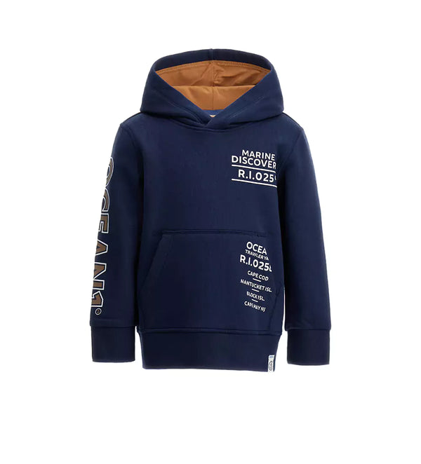 OCEAN 1 CONTRAST LINED KANGAROO BOYS ZIP UP HOODIE - Little Betty