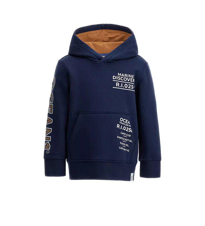 OCEAN 1 CONTRAST LINED KANGAROO BOYS ZIP UP HOODIE - Little Betty