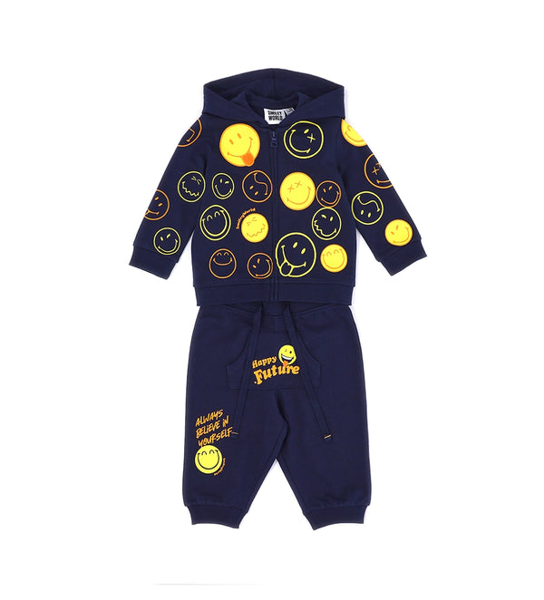 SMILEY FACE HOODED TRACKSUIT - BOYS 2 PIECE SETS - Little Betty