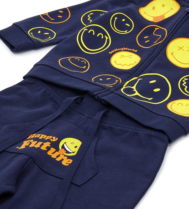 SMILEY FACE HOODED TRACKSUIT - BOYS 2 PIECE SETS - Little Betty