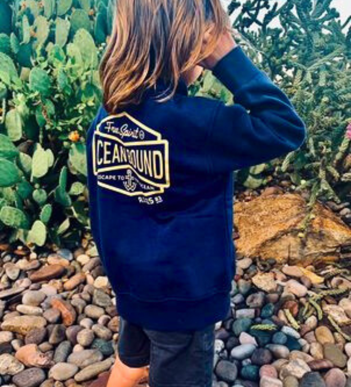 SWEATSHIRT WITH COLLAR - BROWN / DARK BLUE JACKET BOY  - Little Betty