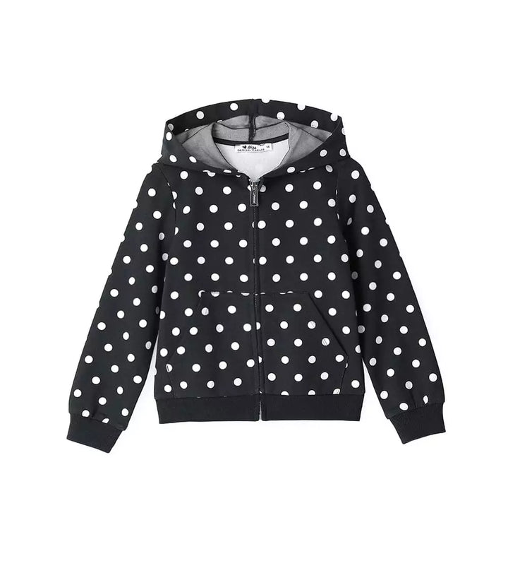 GIRL HOODIE POLKA DOT TULLE-LINED - Little Betty