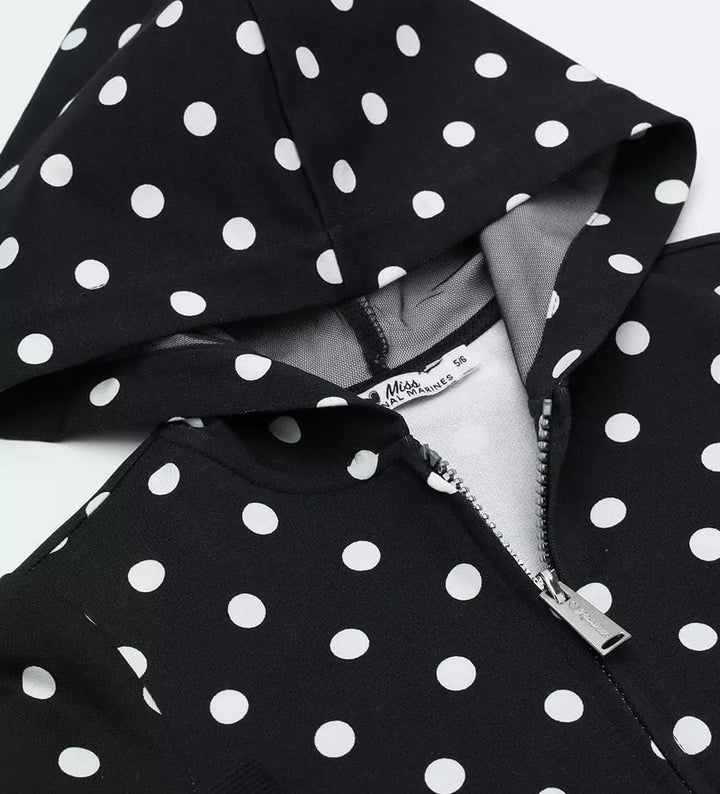 GIRL HOODIE POLKA DOT TULLE-LINED - Little Betty