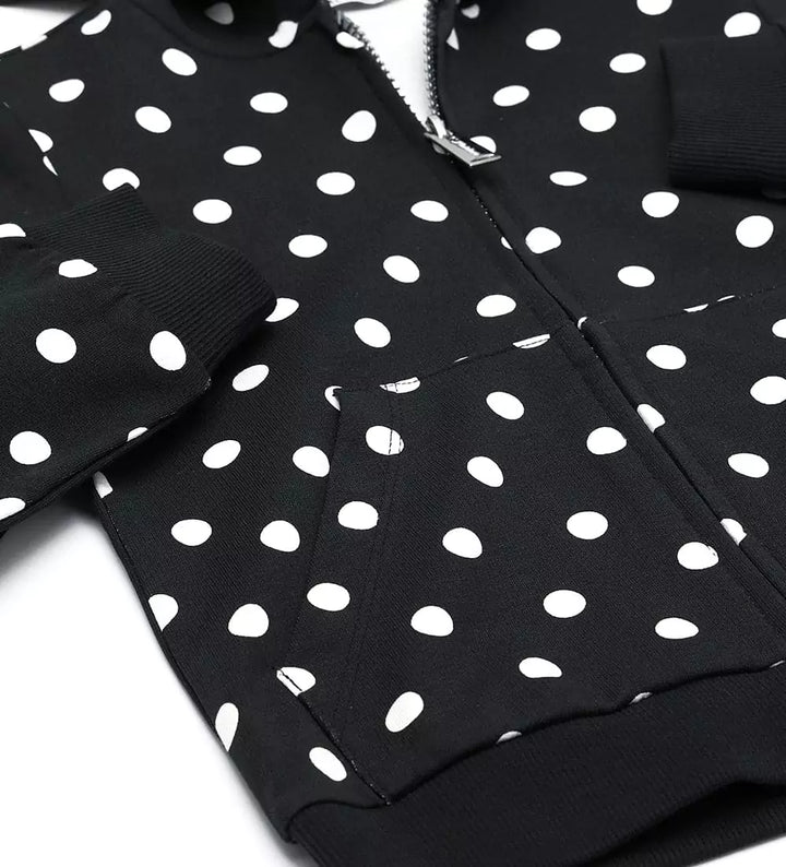 GIRL HOODIE POLKA DOT TULLE-LINED - Little Betty