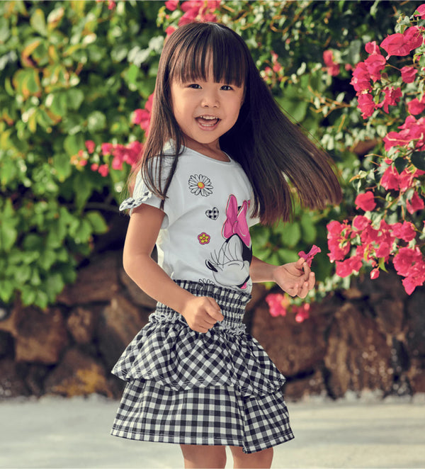 CHECKERED CHARM STRETCH TODDLER GIRL SKIRT - Little Betty
