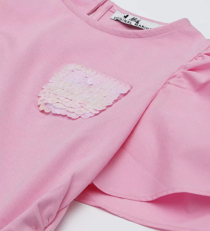 CHIC FLARED SLEEVE SEQUIN GIRLS TEE - Little Betty