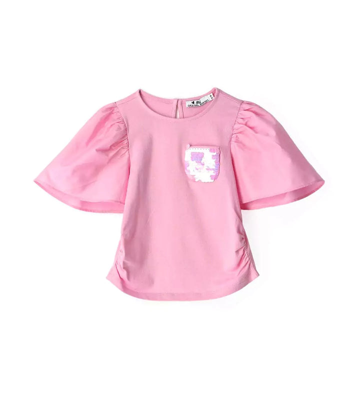 CHIC FLARED SLEEVE SEQUIN GIRLS TEE - Little Betty