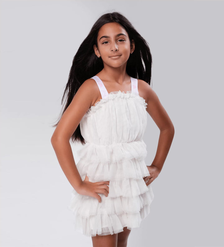 ELEGANT PINK JACQUARD WAIST TULLE MAGICAL GIRL DRESS TO IMPRESS - Little Betty