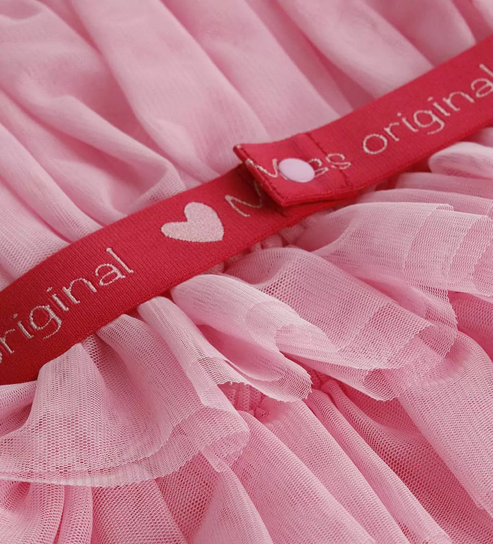 ELEGANT PINK JACQUARD WAIST TULLE MAGICAL GIRL DRESS TO IMPRESS - pink - Little Betty