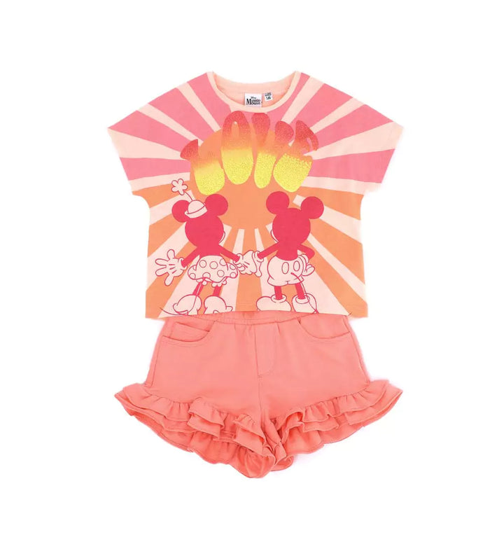GLITTER LOVE RUFFLE SHORT SET - GIRLS SETS - Little Betty