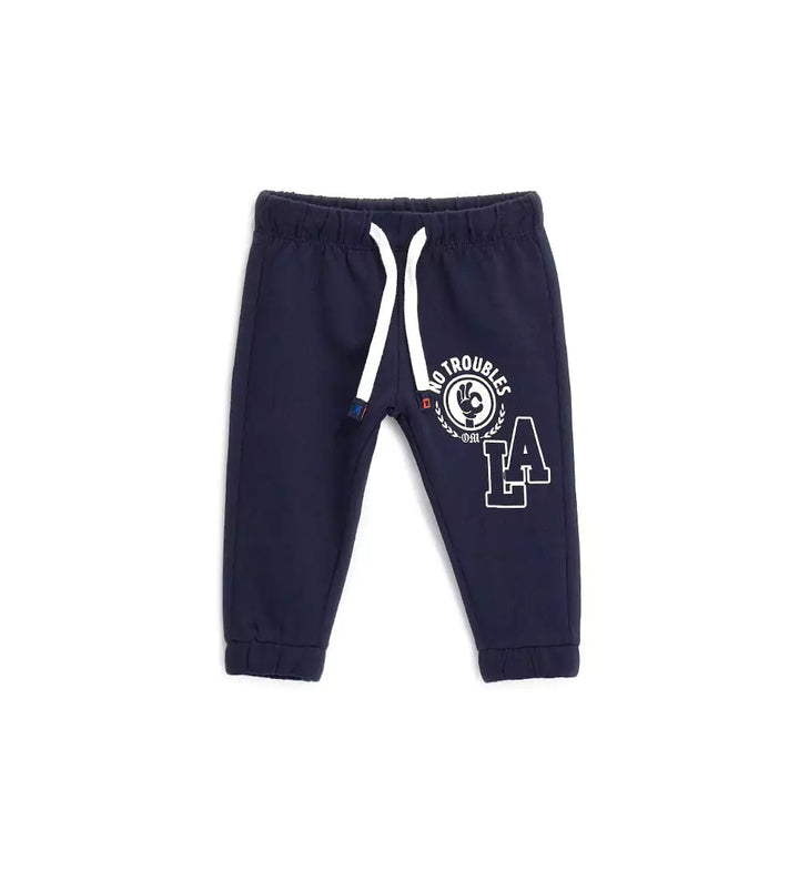 LA CONTRAST 100% COTTON FLEECE TODDLER SWEATPANTS FOR BOYS - Navy -  Little Betty