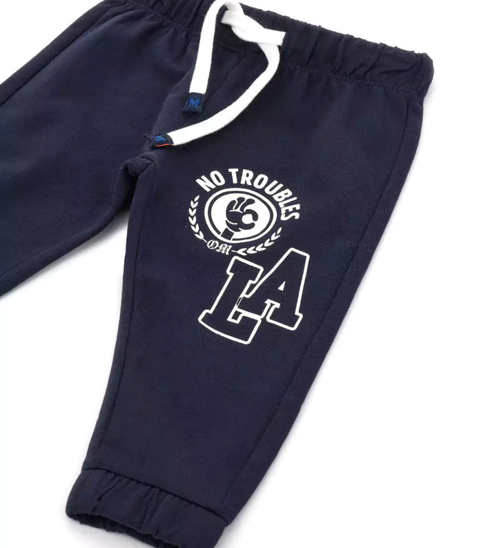 LA CONTRAST 100% COTTON FLEECE TODDLER SWEATPANTS FOR BOYS - Navy -  Little Betty