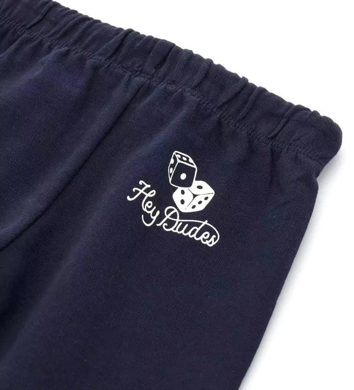 LA CONTRAST 100% COTTON FLEECE TODDLER SWEATPANTS FOR BOYS - Navy -  Little Betty