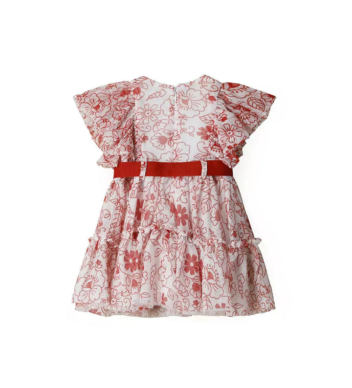 RED FLOWER FUN RUFFLE TODDLER GIRL TULLE DRESS - Little Betty