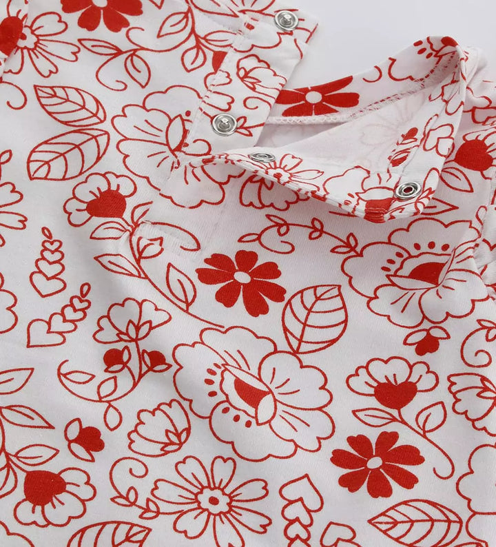 RED FLOWER FUN SEQUIN HEARTS OVERALL DRESS - BABY GIRL OVERALLS - red - Little Betty