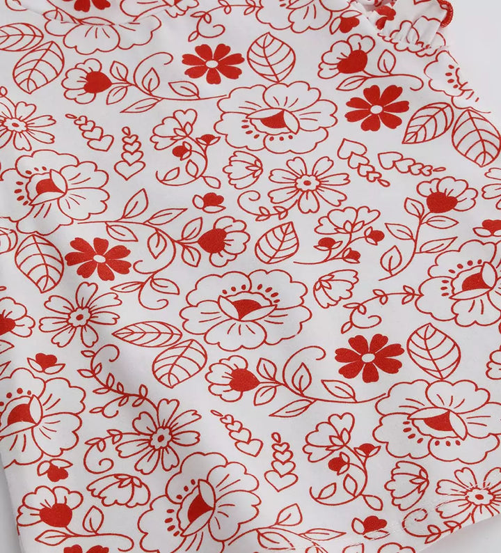 RED FLOWER FUN SEQUIN HEARTS OVERALL DRESS - BABY GIRL OVERALLS - red - Little Betty