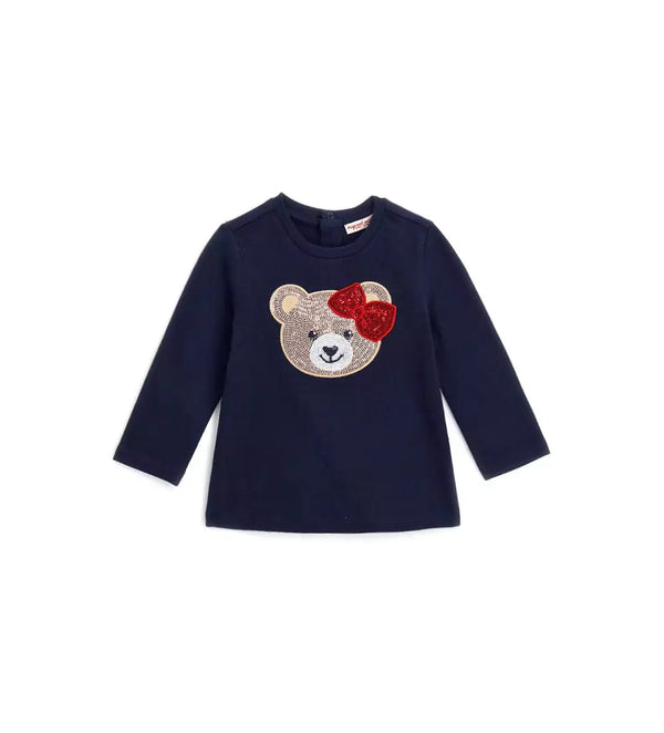 SEQUIN BEAR CHARM TEE - TODDLER GIRL LONG SLEEVE SHIRTS - Little Betty