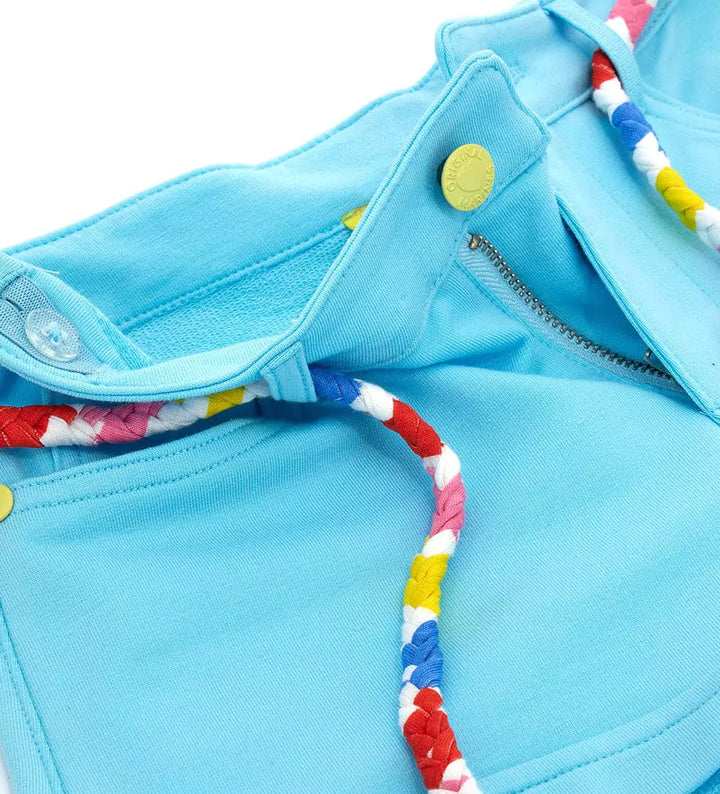 TASSEL BELT BLUE BEACH SHORTS - Little Betty