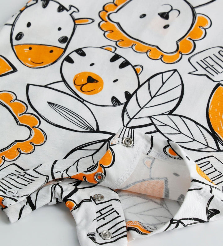 ANIMAL PARTY COTTON ROMPER FOR INFANTS - Little Betty