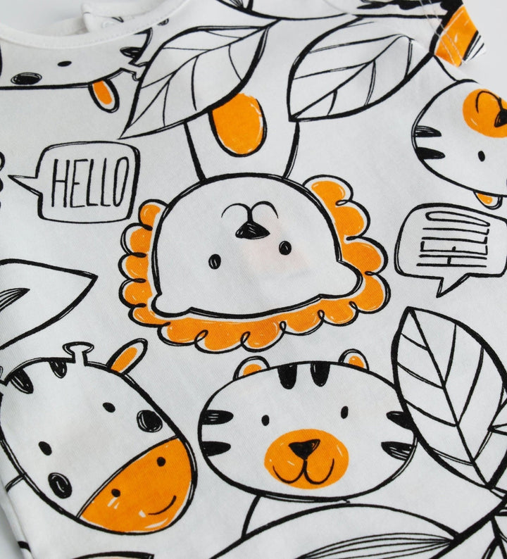 ANIMAL PARTY COTTON ROMPER FOR INFANTS - Little Betty