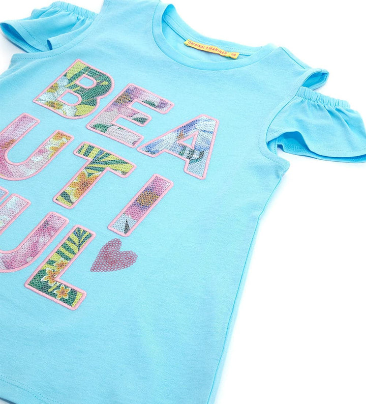 BEAUTIFUL LIGHT BLUE GIRL SEQUIN GIRL TANK TOP - Little Betty