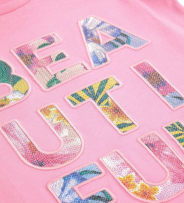 BEAUTIFUL PINK SEQUIN GIRL TANK TOP
