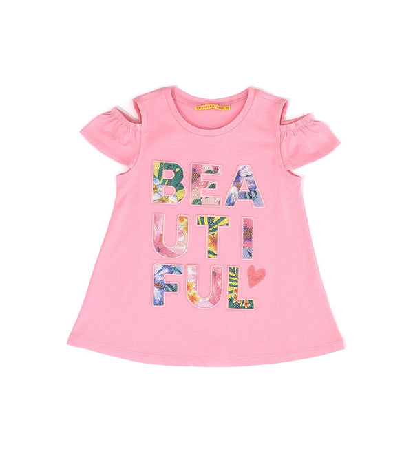 BEAUTIFUL PINK SEQUIN GIRL TANK TOP - Little Betty