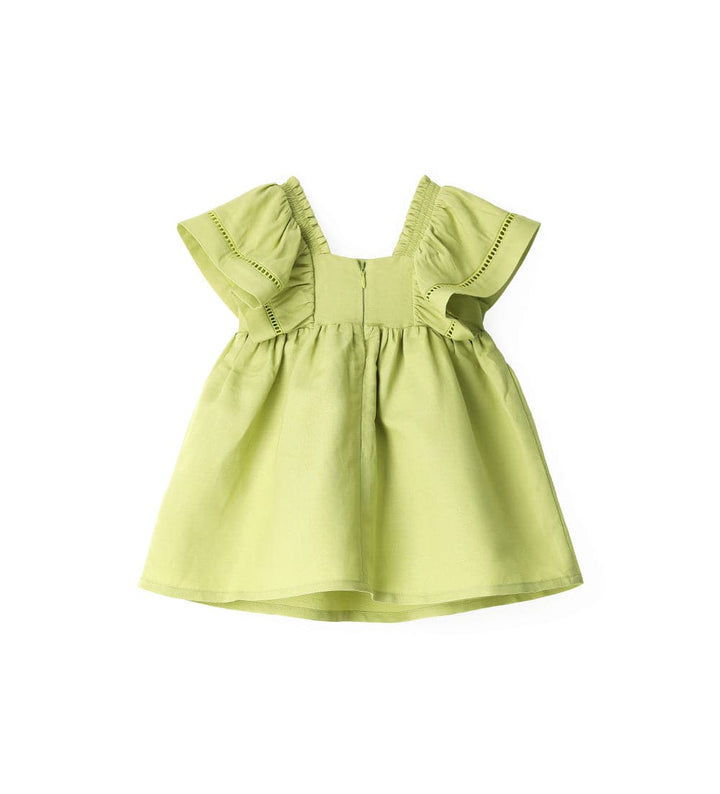 BLOOMS AND BOWS LINEN DRESS FOR BABY GIRL - Little Betty