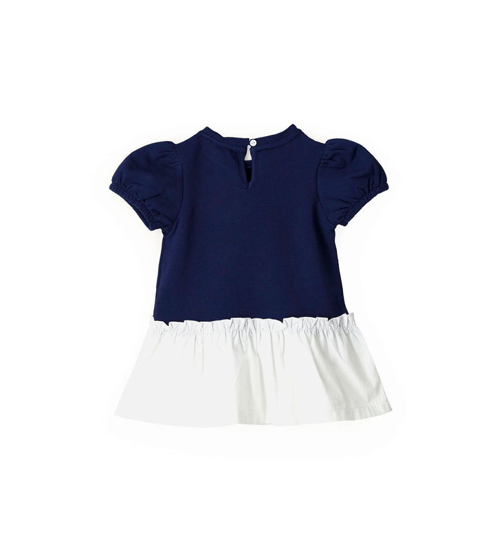 BLUE FLOWER FUN NAVY RUFFLE SKIRT DRESS FOR BABY GIRL  - Little Betty