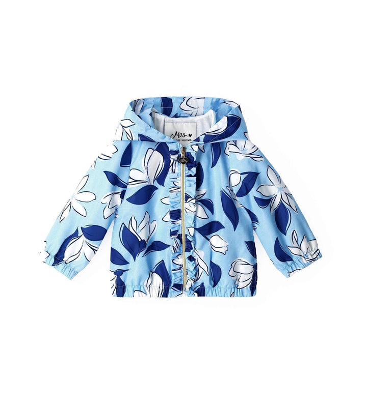 BLUE FLOWER FUN RUFFLE TODDLER GIRL RAINCOAT - Little Betty