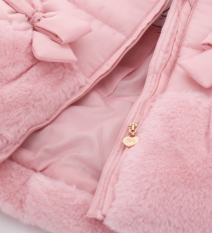 BOW CHARM HOODED TODDLER GIRLS WINTER COAT - Little Betty