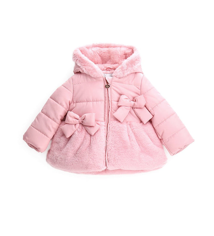 BOW CHARM HOODED TODDLER GIRLS WINTER COAT - Little Betty
