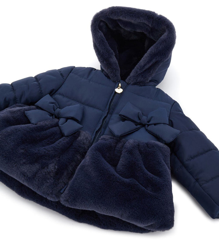 BOW CHARM HOODED TODDLER GIRLS WINTER COAT - Little Betty