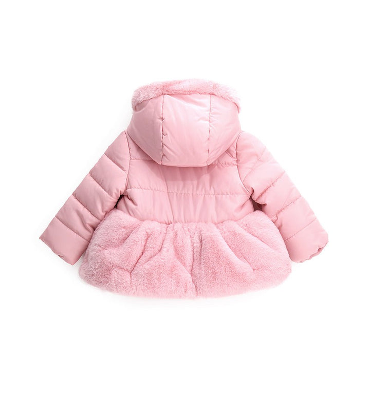 BOW CHARM HOODED TODDLER GIRLS WINTER COAT - Little Betty
