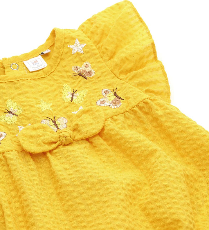 BUTTERFLY BLISS YELLOW NEWBORN ROMPER - Little Betty