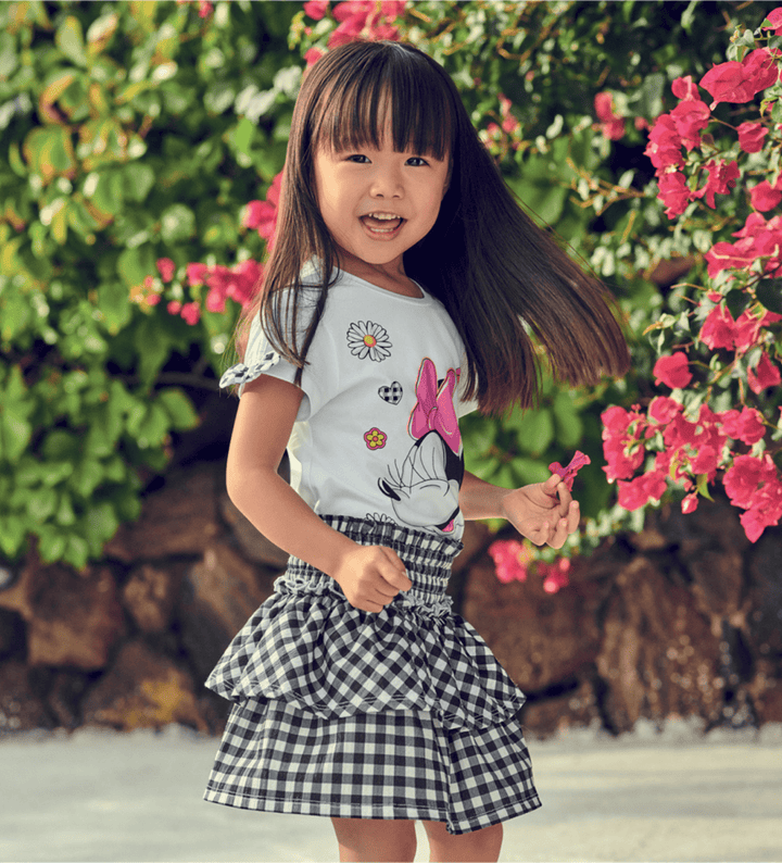 CHECKERED CHARM STRETCH TODDLER GIRL SKIRT - Little Betty