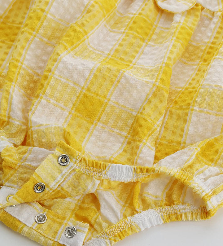 CHIC CHECKERED YELLOW INFANT ROMPER - Little Betty